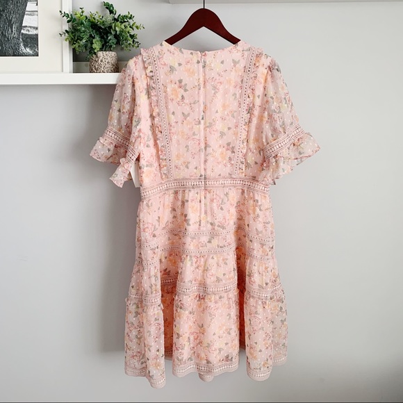 NWT Rachel Parcell | Mixed Lace Fit & Flare Dress - Picture 7 of 8